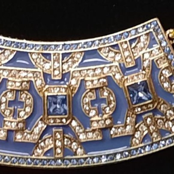 Heidi Daus Crystal and Enamel Lattice 16" Drop Necklace ("ASIAN ESSENCE BLUES" } - Picture 5 of 7